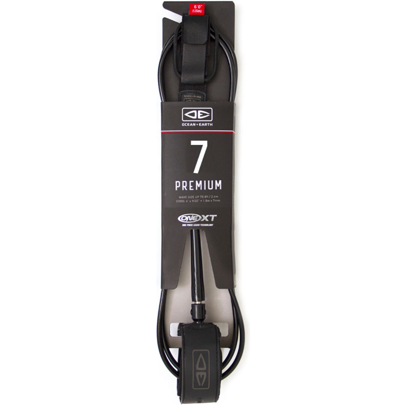 2026 Ocean and Earth Premium One-XT Surf Leash OESLP60XT - Black